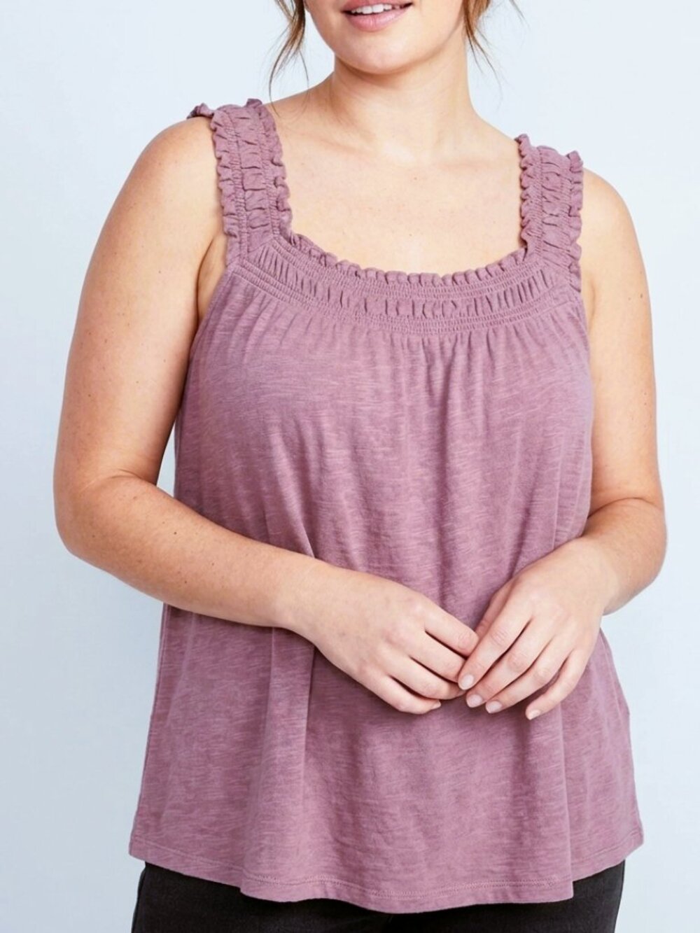 Anthropologie Lavender Smocked Tank Top